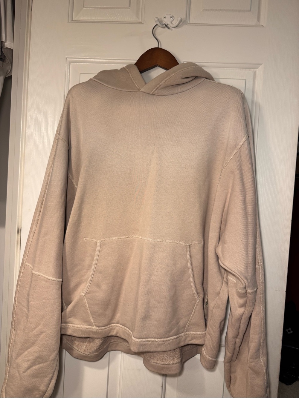 Represent ClothingMen's Heavyweight Hooded Pullover Sweatshirt - Beige